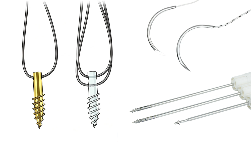 Metal suture anchor and suture component details