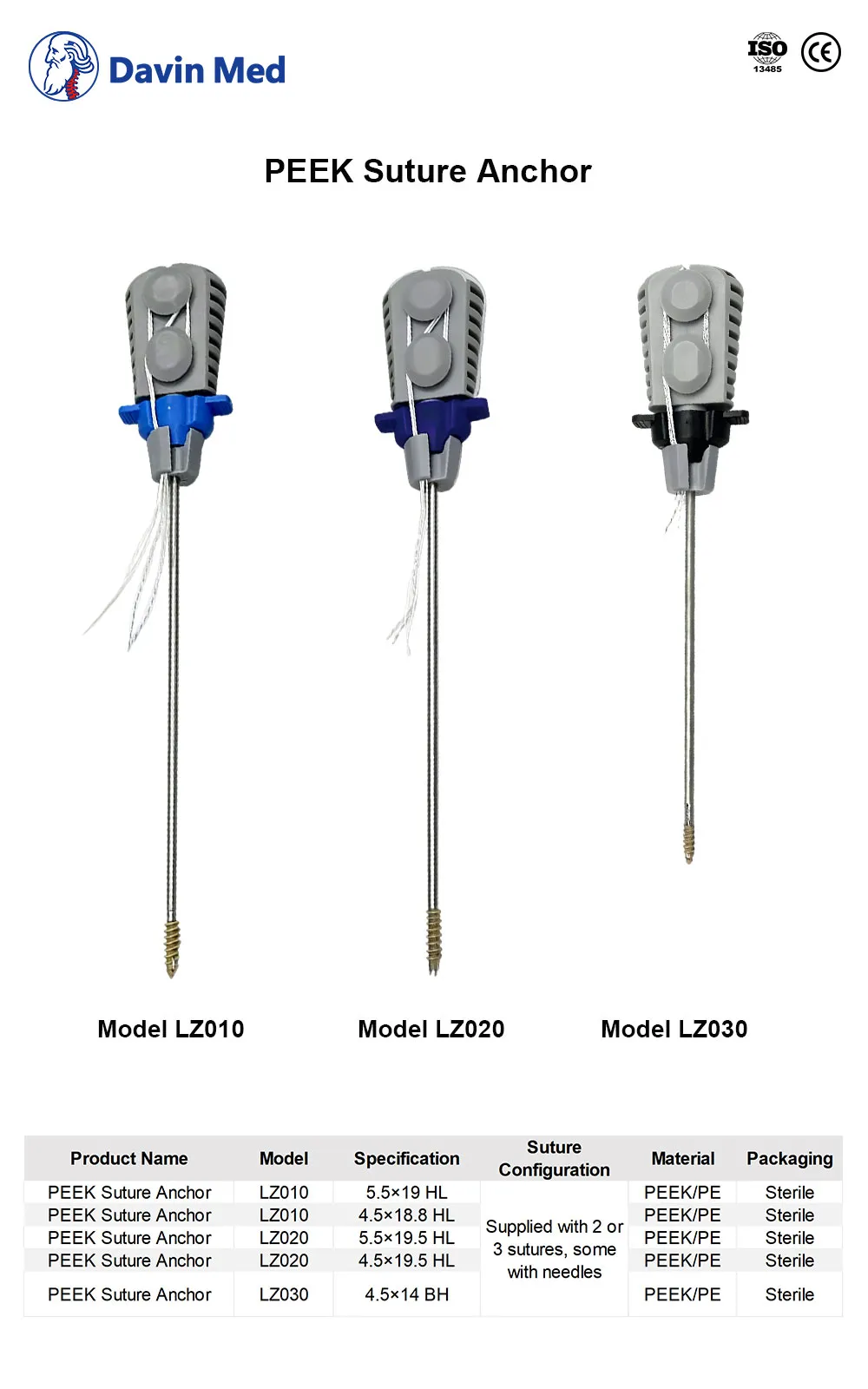 Davin med PEEK Suture Anchor