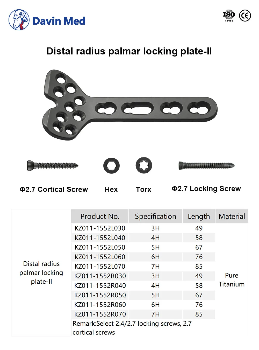 Distal radius palmar locking plate-ll详情