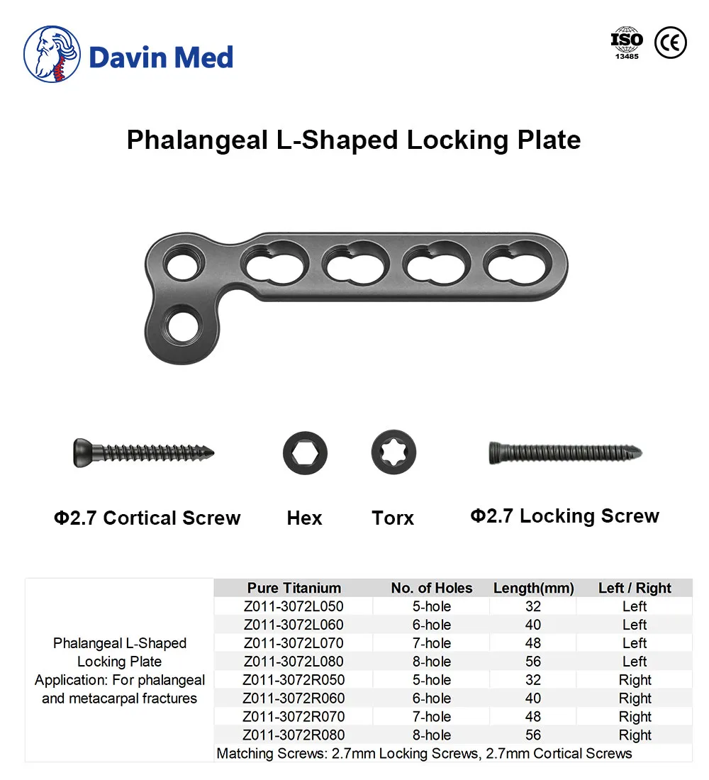 Phalangeal L‑Shaped Locking Plate